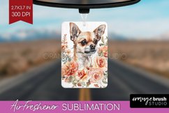 Floral Dog Air Freshener PNG - Flowers PNG Sublimation Product Image 1