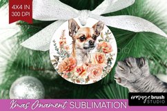 Floral Dog Ornament PNG - Flowers PNG Sublimation Product Image 1