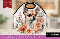 Floral Dog Lunch Bag - Flowers Lunch Bug PNG Sublimation Product Image 1