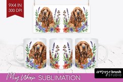 Floral Dog Mug Wrap - Flowers Mug PNG Sublimation Product Image 1