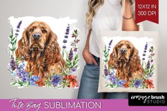 Floral Dog Tote Bag - Flowers Tote Bag PNG Sublimation Product Image 1