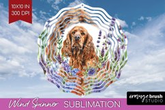 Floral Dog Wind Spinner Sublimation PNG - Flowers Round Product Image 1