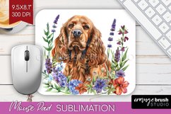 Floral Dog Mouse Pad Sublimation - Flowers Mousepad PNG Product Image 1
