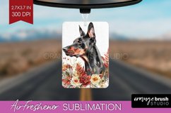 Floral Dog Air Freshener PNG - Flowers PNG Sublimation Product Image 1
