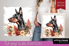 Floral Dog Tote Bag - Flowers Tote Bag PNG Sublimation Product Image 1