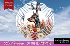 Floral Dog Wind Spinner Sublimation PNG - Flowers Round Product Image 1