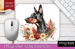 Floral Dog Mouse Pad Sublimation - Flowers Mousepad PNG Product Image 1