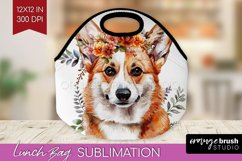 Floral Dog Lunch Bag - Flowers Lunch Bug PNG Sublimation Product Image 1