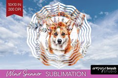 Floral Dog Wind Spinner Sublimation PNG - Flowers Round Product Image 1