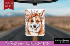 Floral Dog Air Freshener PNG - Flowers PNG Sublimation Product Image 1