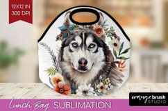 Floral Dog Lunch Bag - Flowers Lunch Bug PNG Sublimation Product Image 1