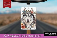 Floral Dog Air Freshener PNG - Flowers PNG Sublimation Product Image 1