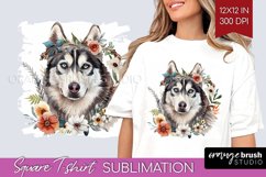 Floral Dog Square Tshirt Background - Flowers PNG Product Image 1