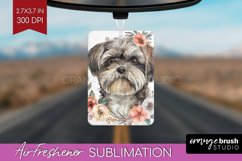 Floral Dog Air Freshener PNG - Flowers PNG Sublimation Product Image 1