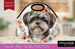 Floral Dog Lunch Bag - Flowers Lunch Bug PNG Sublimation Product Image 1