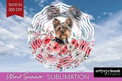 Floral Dog Wind Spinner Sublimation PNG - Flowers Round Product Image 1