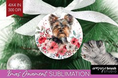 Floral Dog Ornament PNG - Flowers PNG Sublimation Product Image 1