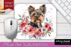Floral Dog Mouse Pad Sublimation - Flowers Mousepad PNG Product Image 1