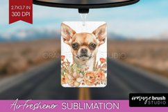 Floral Dog Air Freshener PNG - Flowers PNG Sublimation Product Image 1