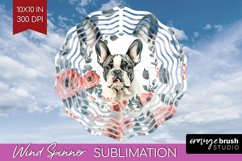 Floral Dog Wind Spinner Sublimation PNG - Flowers Round Product Image 1