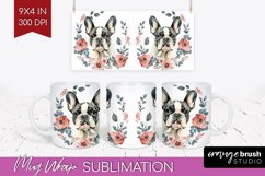 Floral Dog Mug Wrap - Flowers Mug PNG Sublimation Product Image 1