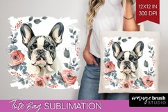 Floral Dog Tote Bag - Flowers Tote Bag PNG Sublimation Product Image 1