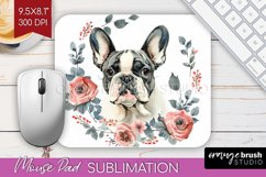 Floral Dog Mouse Pad Sublimation - Flowers Mousepad PNG Product Image 1