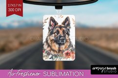 Floral Dog Air Freshener PNG - Flowers PNG Sublimation Product Image 1