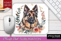 Floral Dog Mouse Pad Sublimation - Flowers Mousepad PNG Product Image 1