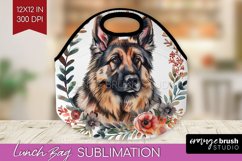 Floral Dog Lunch Bag - Flowers Lunch Bug PNG Sublimation Product Image 1