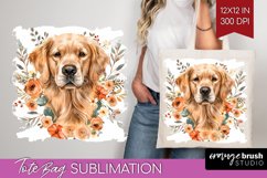Floral Dog Tote Bag - Flowers Tote Bag PNG Sublimation Product Image 1