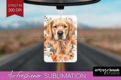 Floral Dog Air Freshener PNG - Flowers PNG Sublimation Product Image 1