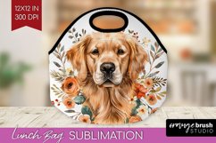 Floral Dog Lunch Bag - Flowers Lunch Bug PNG Sublimation Product Image 1