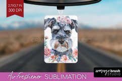 Floral Dog Air Freshener PNG - Flowers PNG Sublimation Product Image 1