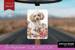 Floral Dog Air Freshener PNG - Flowers PNG Sublimation Product Image 1