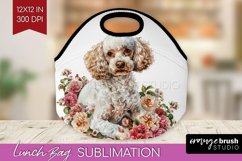 Floral Dog Lunch Bag - Flowers Lunch Bug PNG Sublimation Product Image 1