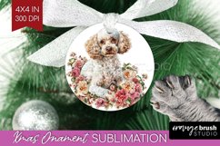 Floral Dog Ornament PNG - Flowers PNG Sublimation Product Image 1