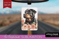 Floral Dog Air Freshener PNG - Flowers PNG Sublimation Product Image 1