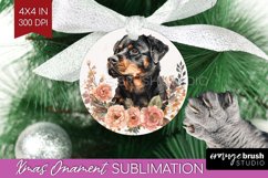 Floral Dog Ornament PNG - Flowers PNG Sublimation Product Image 1