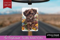 Floral Dog Air Freshener PNG - Flowers PNG Sublimation Product Image 1