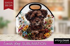 Floral Dog Lunch Bag - Flowers Lunch Bug PNG Sublimation Product Image 1