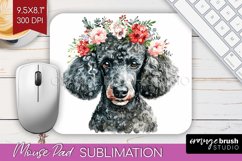 Floral Dog Mouse Pad Sublimation - Flowers Mousepad PNG Product Image 1
