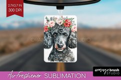 Floral Dog Air Freshener PNG - Flowers PNG Sublimation Product Image 1