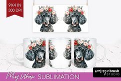 Floral Dog Mug Wrap - Flowers Mug PNG Sublimation Product Image 1