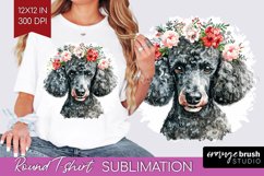 Floral Dog Round Tshirt Background - Flowers PNG Sublimation Product Image 1