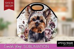 Floral Dog Lunch Bag - Flowers Lunch Bug PNG Sublimation Product Image 1