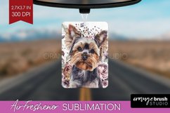 Floral Dog Air Freshener PNG - Flowers PNG Sublimation Product Image 1