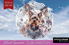 Floral Dog Wind Spinner Sublimation PNG - Flowers Round Product Image 1