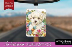 Floral Dog Air Freshener PNG - Flowers PNG Sublimation Product Image 1