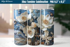 3D Flower 20 OZ Skinny Tumbler Sublimation Product Image 1